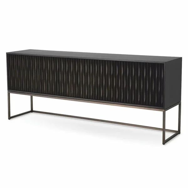 Casa Padrino Aparador de Lujo Negro-Gris / Bronce 200 cm - Muebles de Lujo