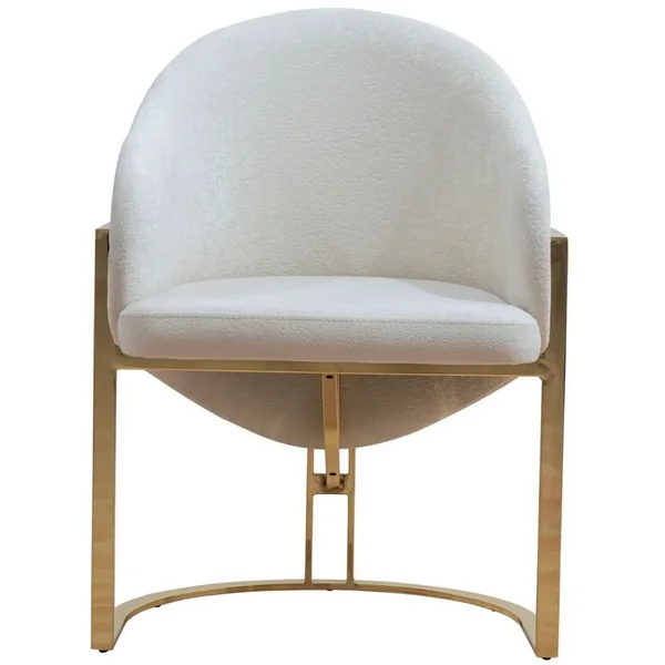 Casa Padrino sedia da pranzo di lusso con braccioli bianco / oro A. 84 cm